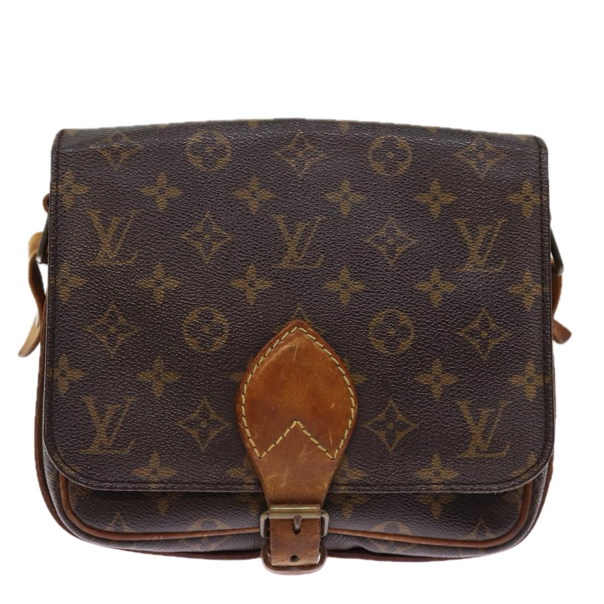 LOUIS VUITTON Monogram Cartouchiere MM Shoulder Bag M51253 LV Auth 76044