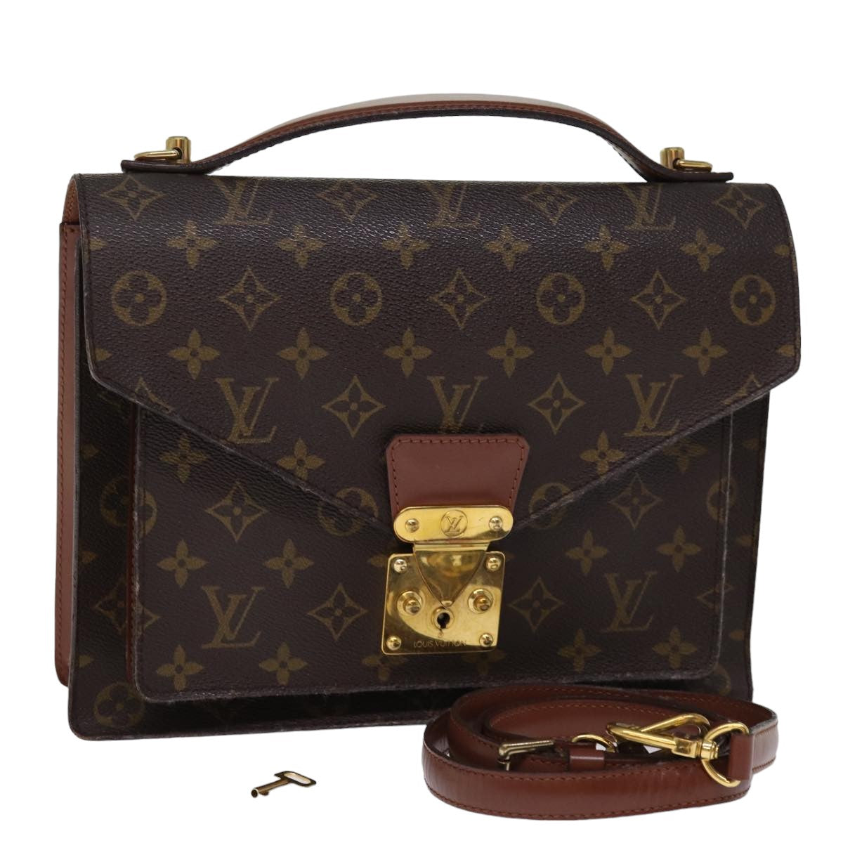 LOUIS VUITTON Monogram Monceau 28 Hand Bag 2way M51185 LV Auth 76049