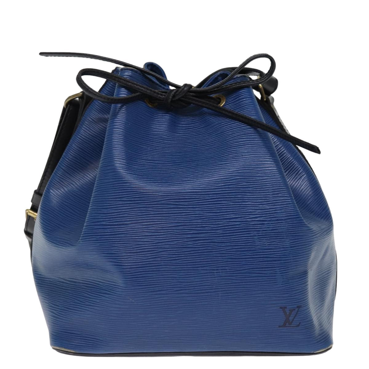 LOUIS VUITTON Epi Petit Noe Shoulder Bag Bicolor Black Blue M44152 LV Auth 76067