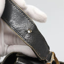 CELINE Shoulder Bag Leather Black Auth 76080-10