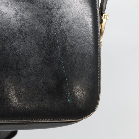 CELINE Umhängetasche Leder Schwarz Auth 76080