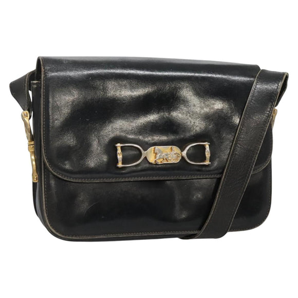 CELINE Umhängetasche Leder Schwarz Auth 76080