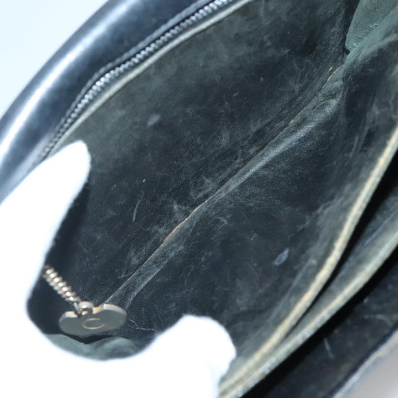 CELINE Shoulder Bag Leather Black Auth 76080