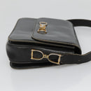 CELINE Shoulder Bag Leather Black Auth 76080-4