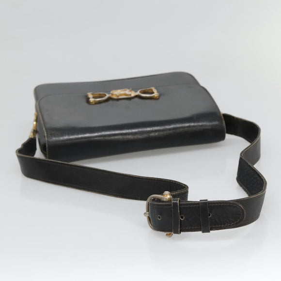 CELINE Umhängetasche Leder Schwarz Auth 76080