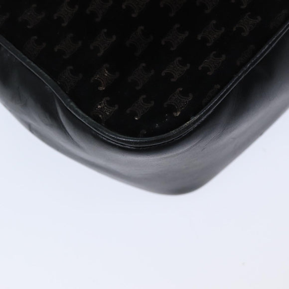 CELINE Macadam Canvas Shoulder Bag Black Auth 76081
