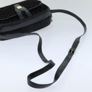 CELINE Macadam Canvas Shoulder Bag Black Auth 76081-7