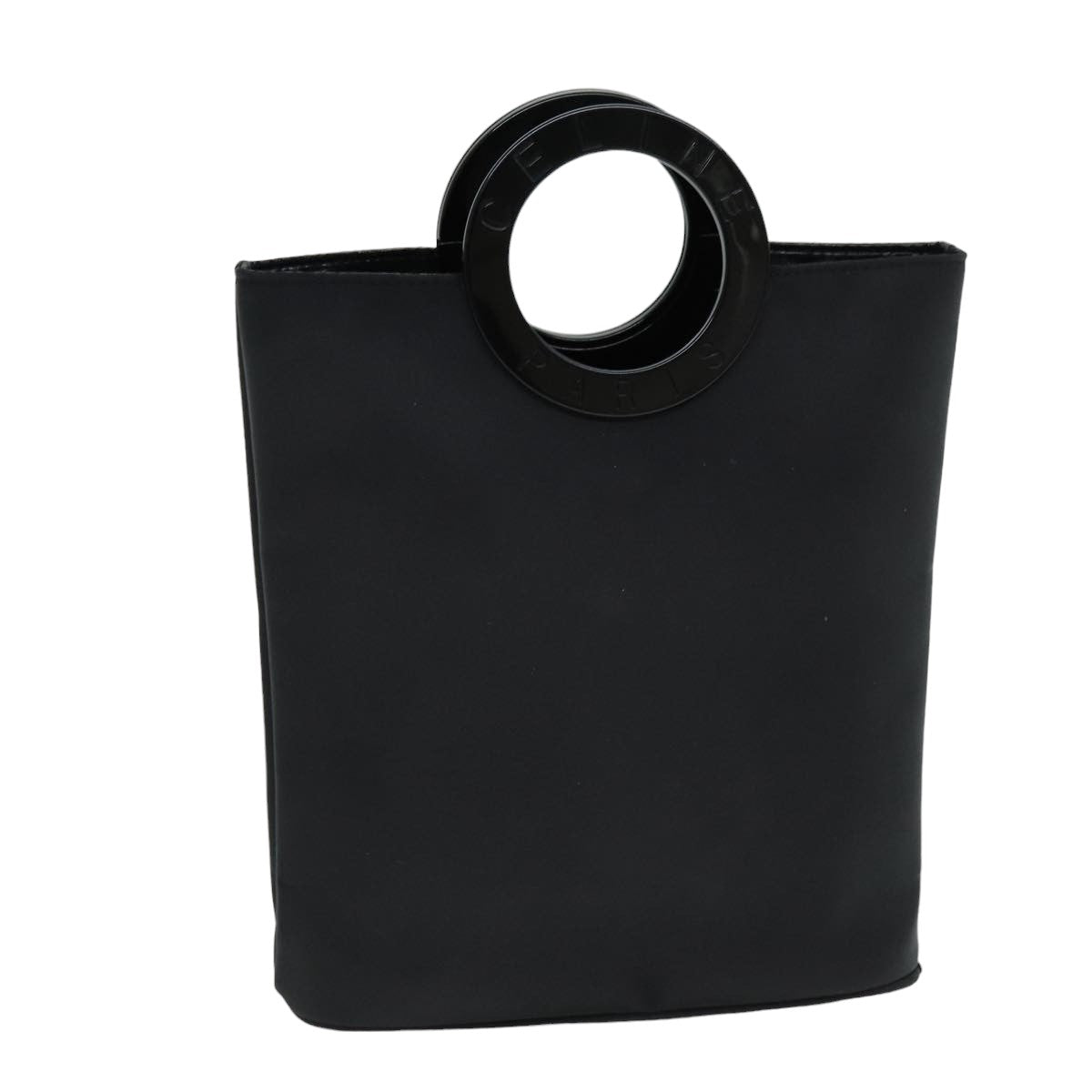 CELINE Hand Bag Nylon Black Auth 76082