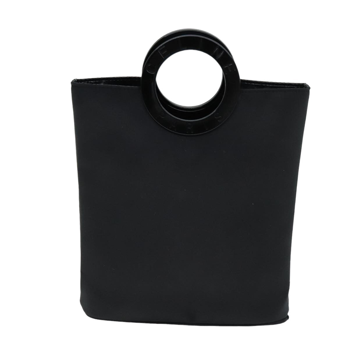 CELINE Hand Bag Nylon Black Auth 76082