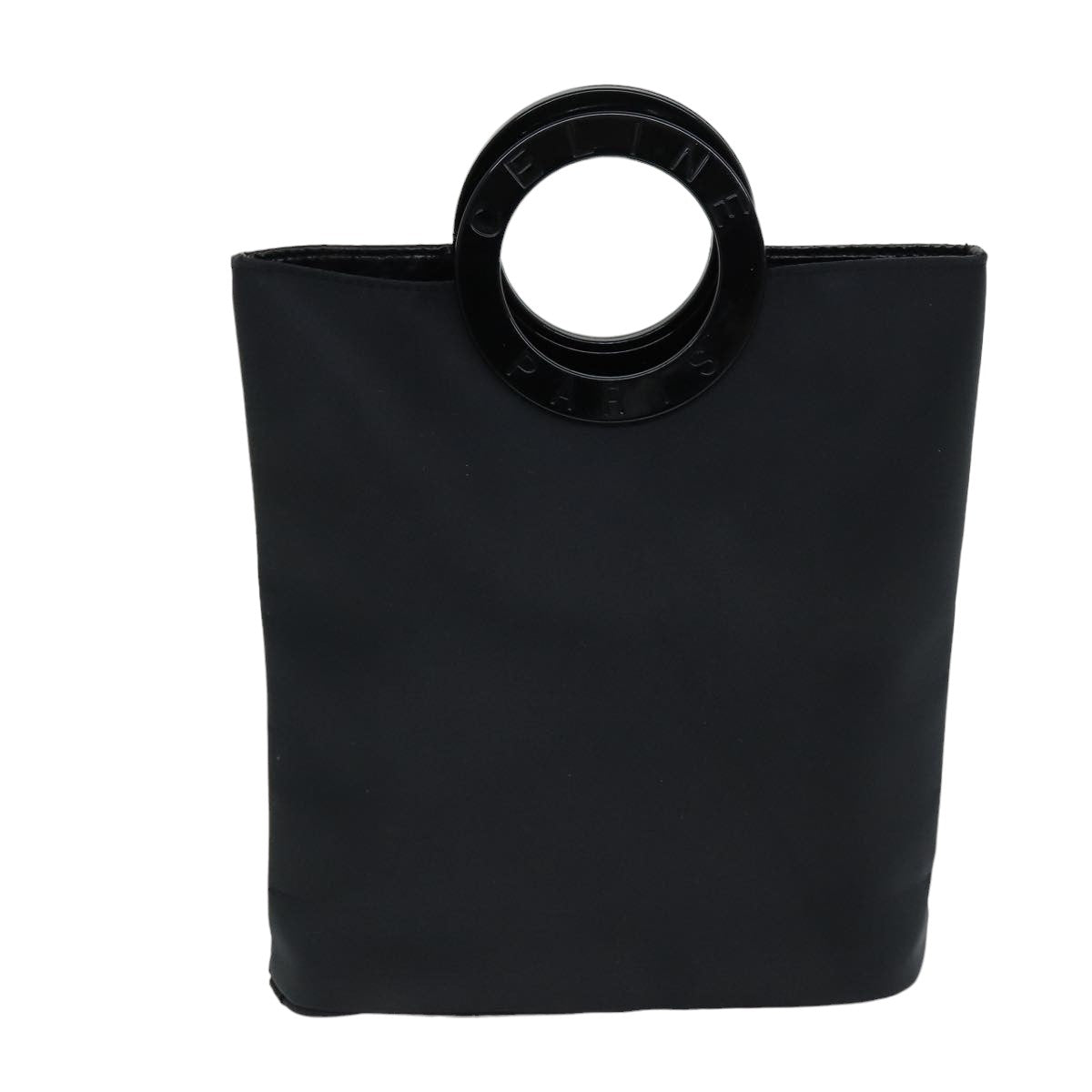 CELINE Hand Bag Nylon Black Auth 76082 - 0