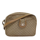 CELINE Macadam Canvas Shoulder Bag Beige Auth 76085-1