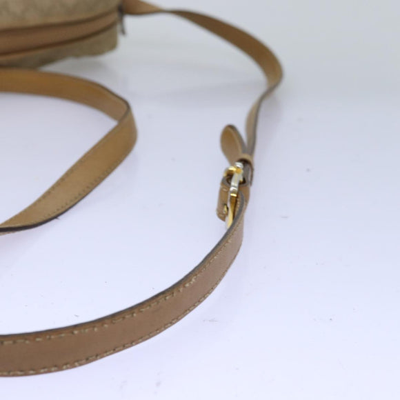 CELINE Macadam Canvas Shoulder Bag Beige Auth 76085