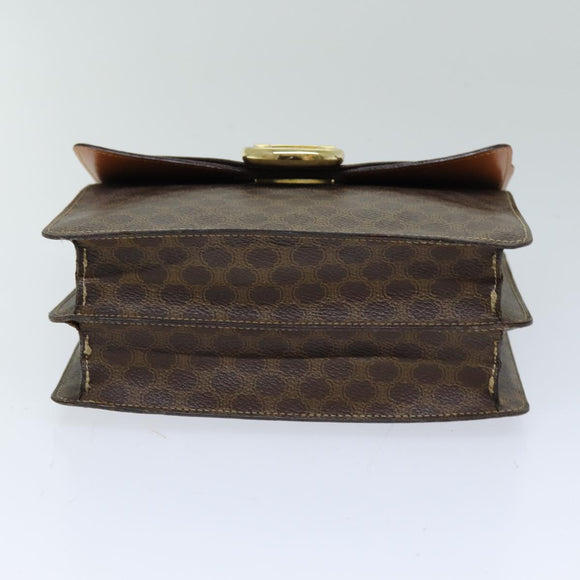 CELINE Macadam Canvas Handtasche PVC Braun Auth 76087