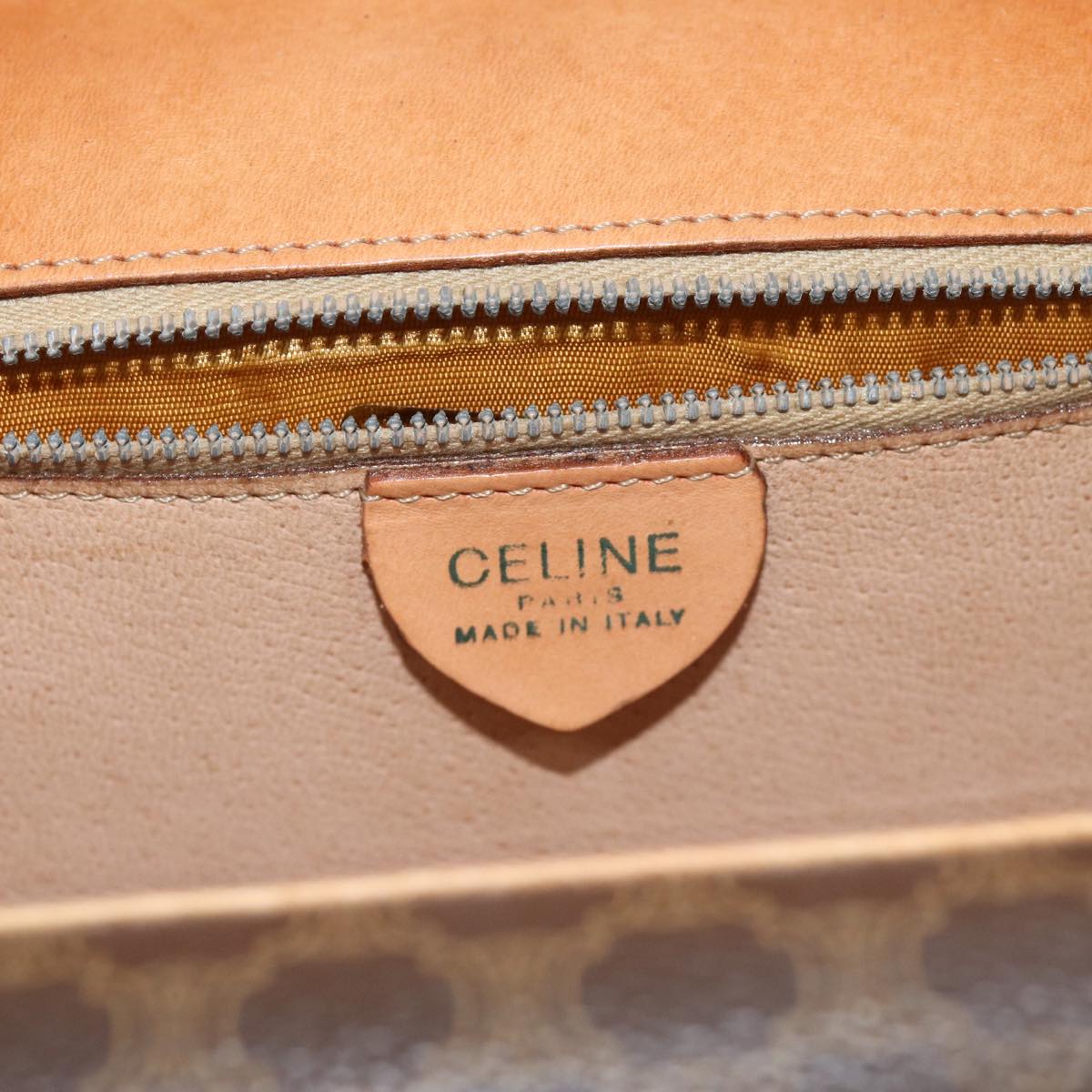 CELINE Macadam Canvas Hand Bag PVC Brown Auth 76087