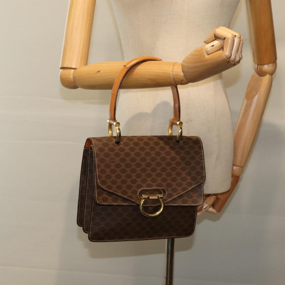 CELINE Macadam Canvas Handtas PVC Bruin Auth 76087