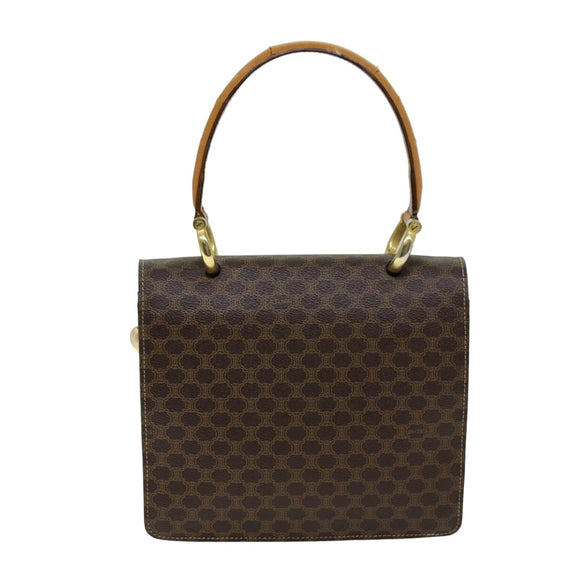CELINE Macadam Canvas Handtasche PVC Braun Auth 76087