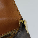 CELINE Macadam Canvas Hand Bag PVC Brown Auth 76088-10