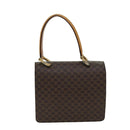 CELINE Macadam Canvas Hand Bag PVC Brown Auth 76088-2