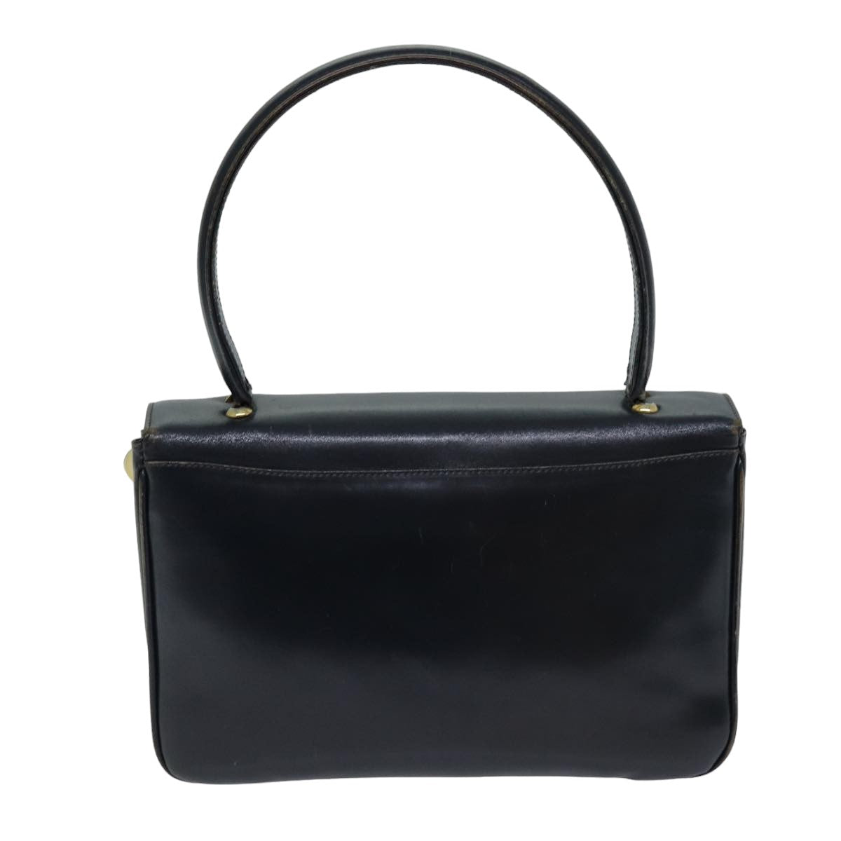 CELINE Hand Bag Leather Navy Auth 76089 - 0