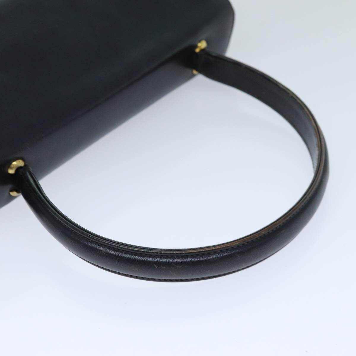 CELINE Hand Bag Leather Navy Auth 76089