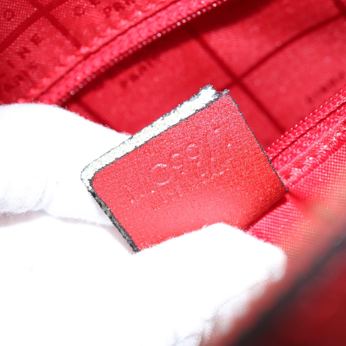 CELINE Hand Bag Leather Red Auth 76090