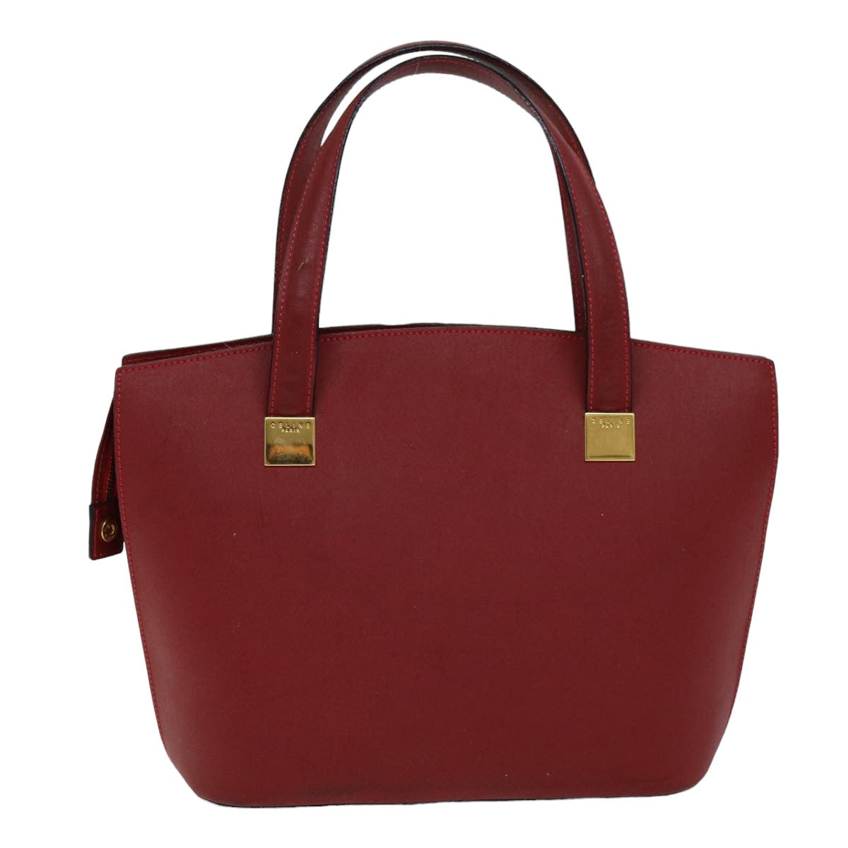 CELINE Hand Bag Leather Red Auth 76090 - 0