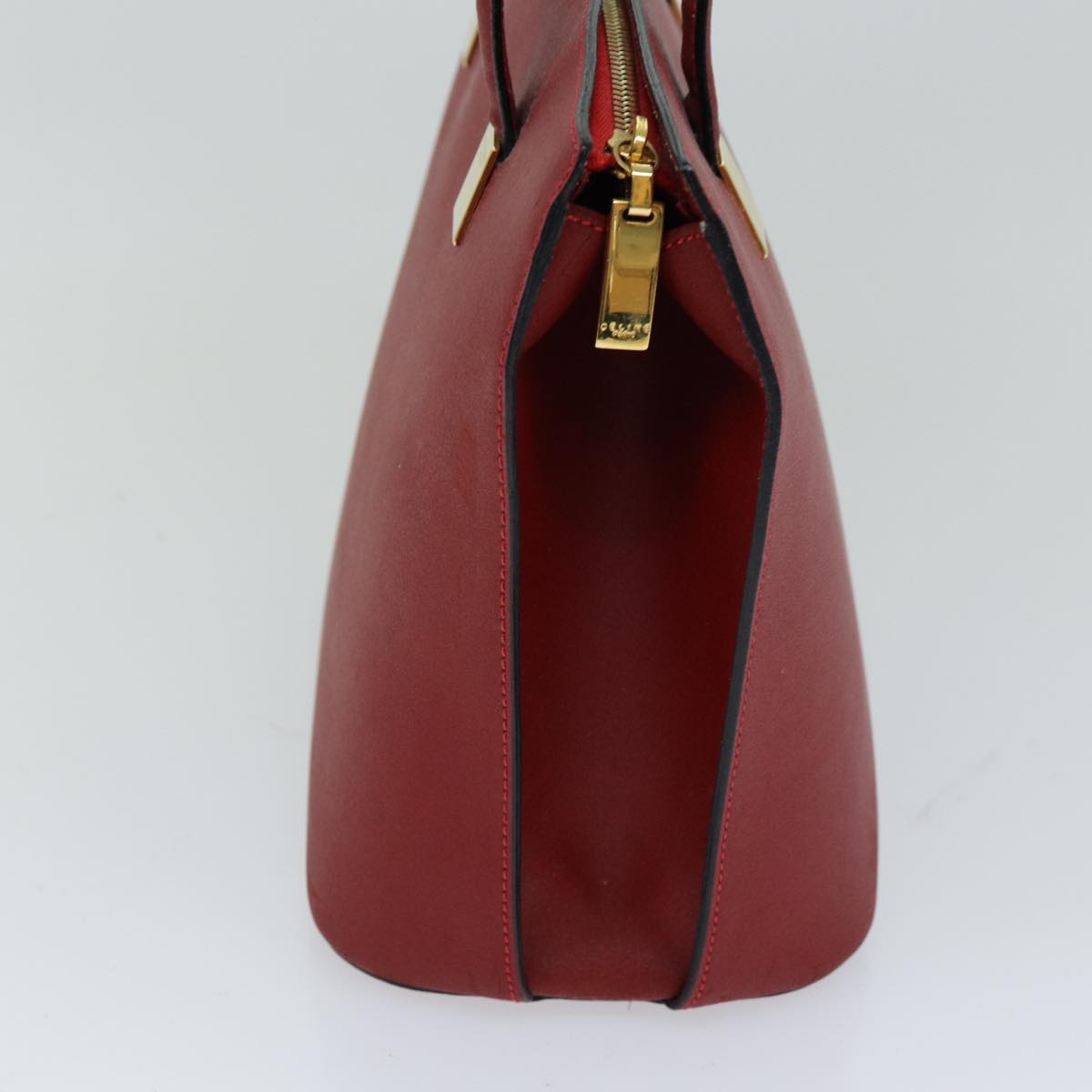 CELINE Hand Bag Leather Red Auth 76090