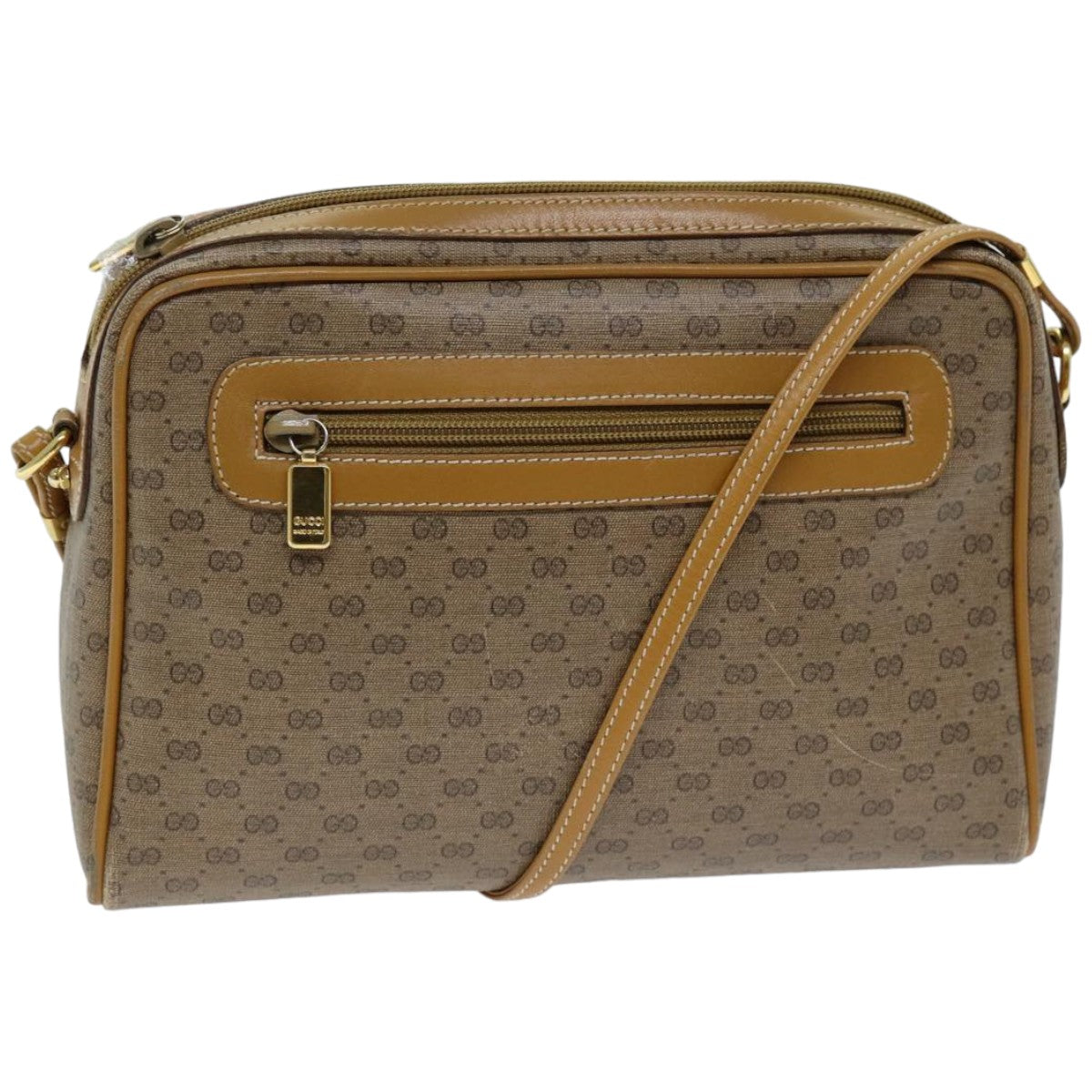 GUCCI Micro GG Supreme Shoulder Bag PVC Beige 007 084 0014 Auth 76091