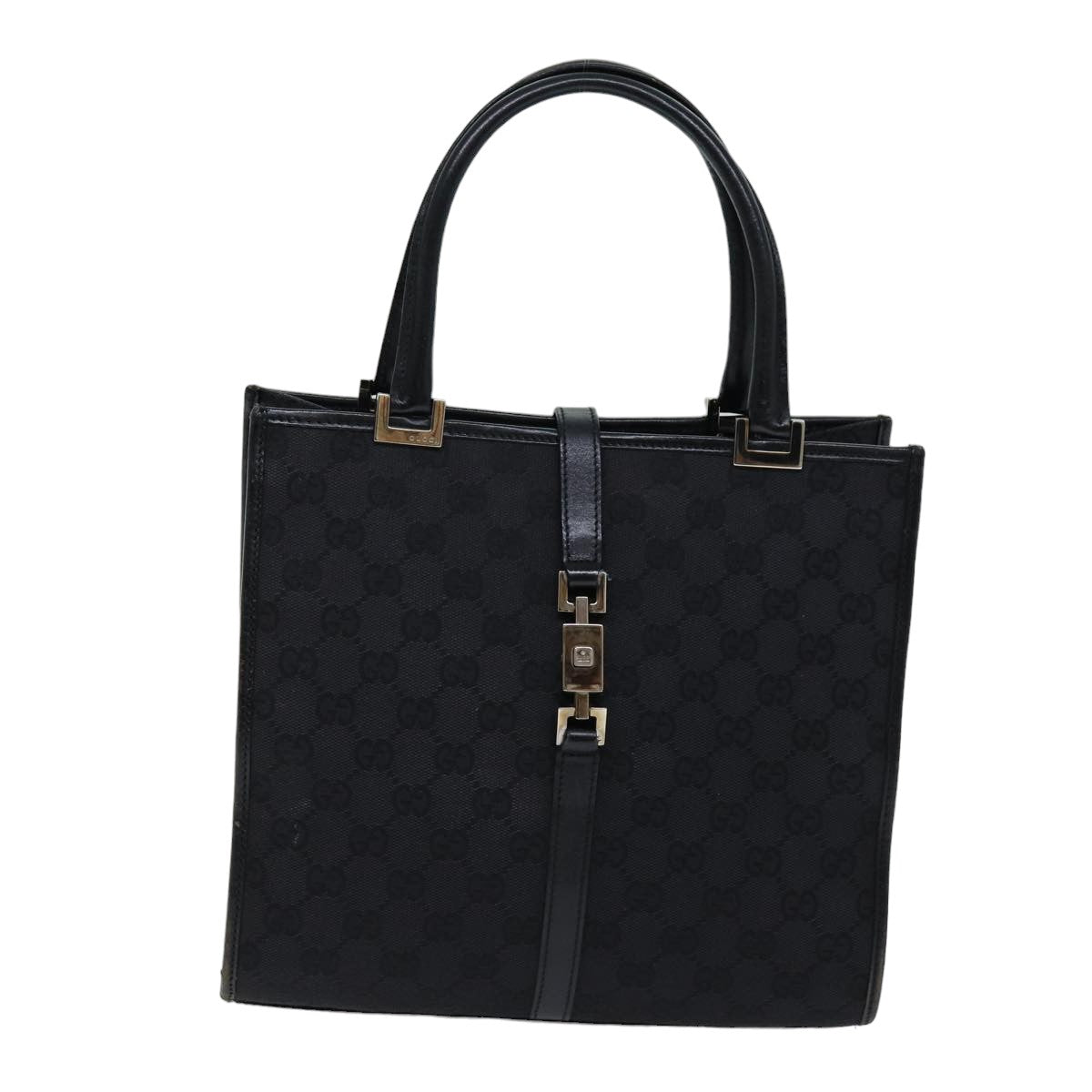 GUCCI Jackie GG Canvas Hand Bag Black 002 1065 Auth 76094