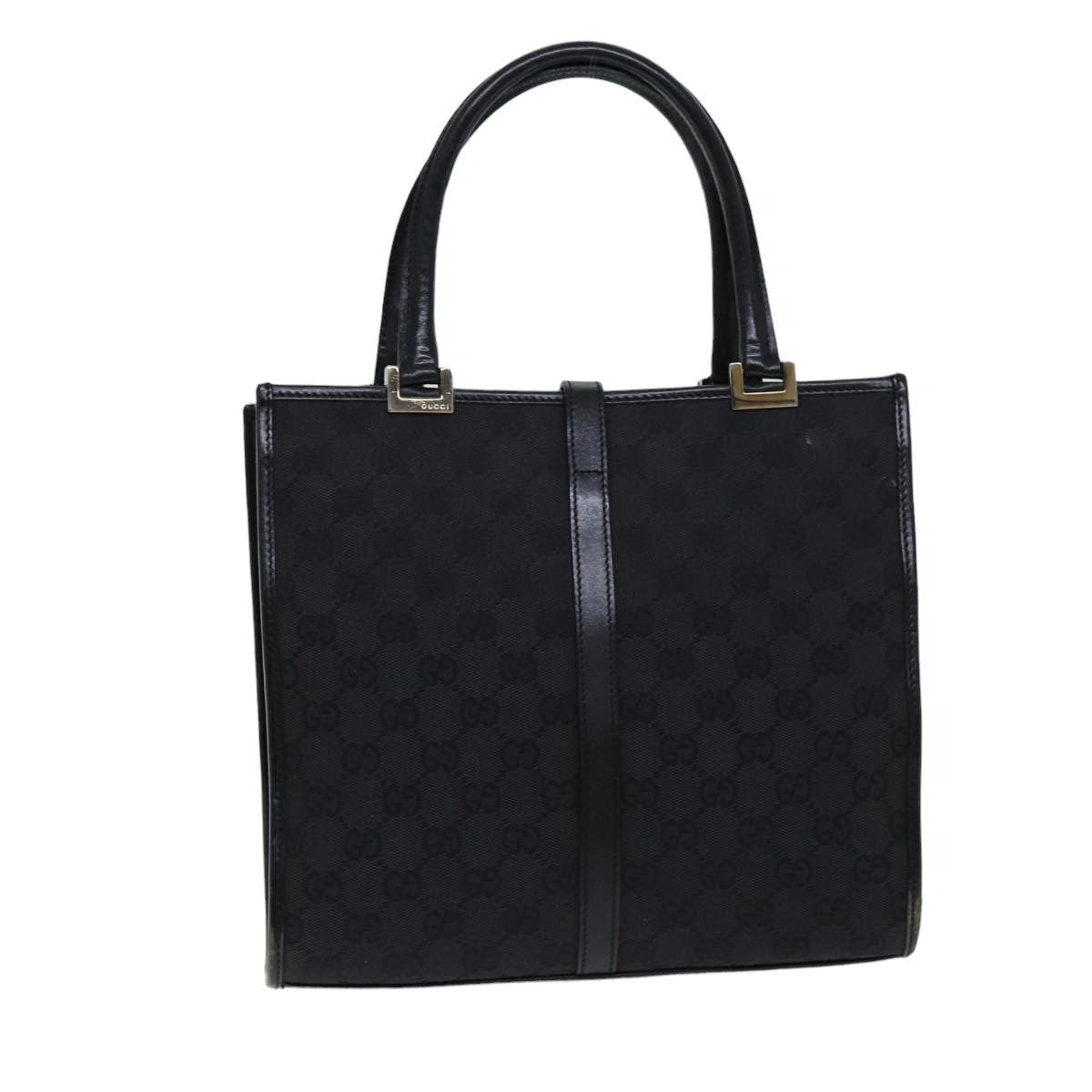 GUCCI Jackie GG Canvas Hand Bag Black 002 1065 Auth 76094