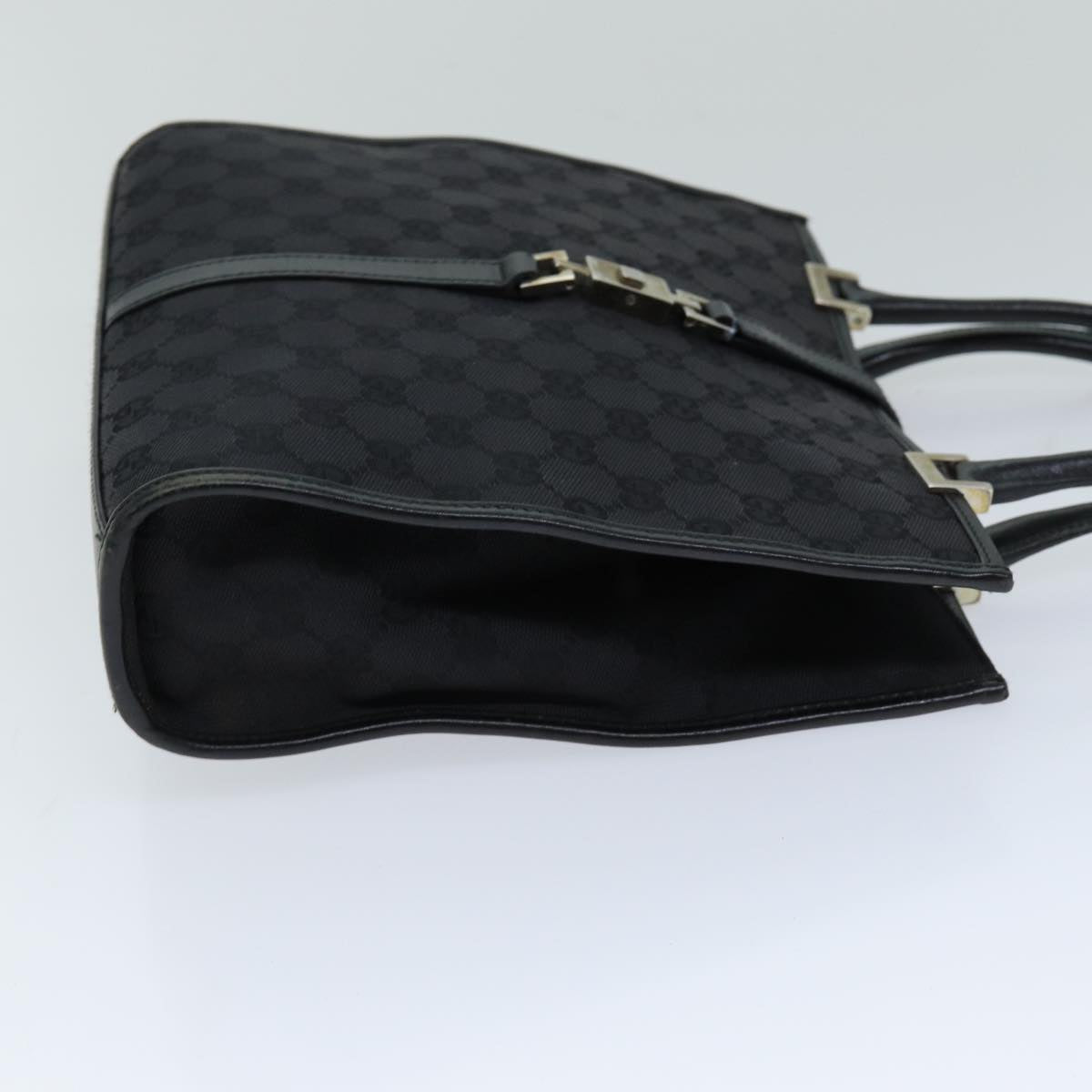 GUCCI Jackie GG Canvas Hand Bag Black 002 1065 Auth 76094