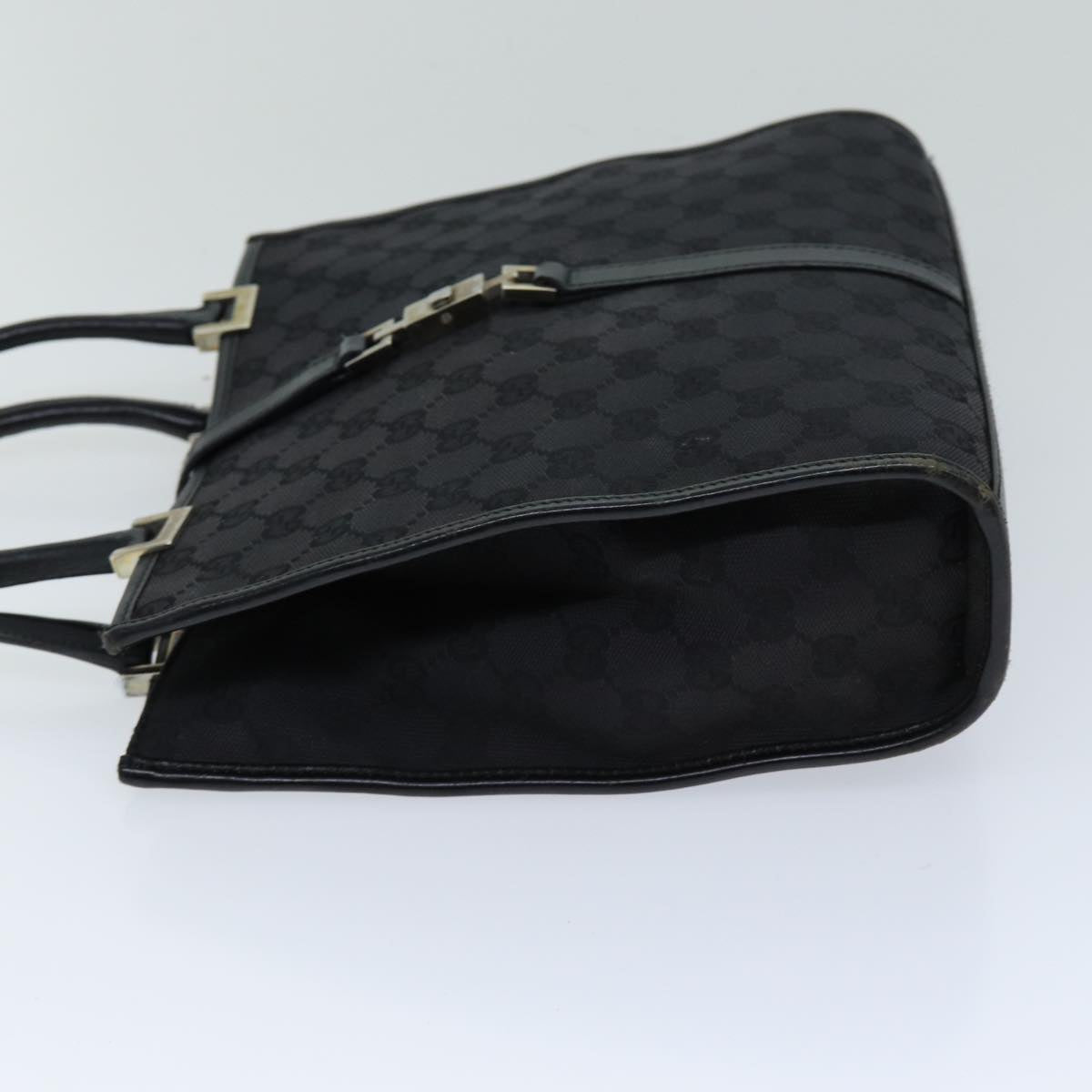 GUCCI Jackie GG Canvas Hand Bag Black 002 1065 Auth 76094