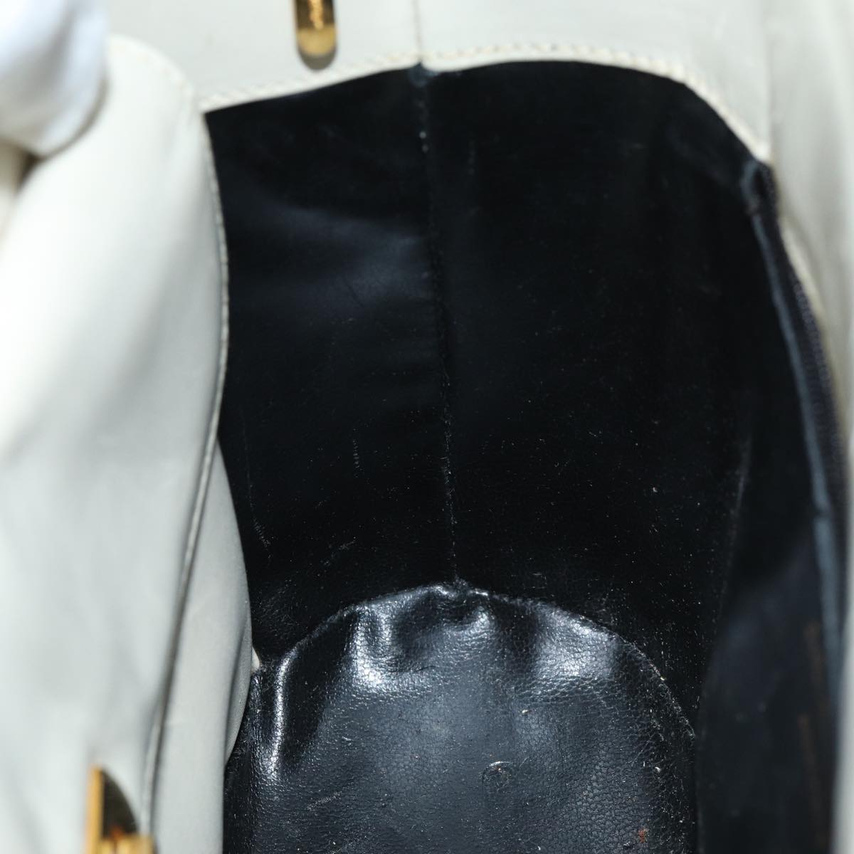 Salvatore Ferragamo Hand Bag Leather 2way White Auth 76097