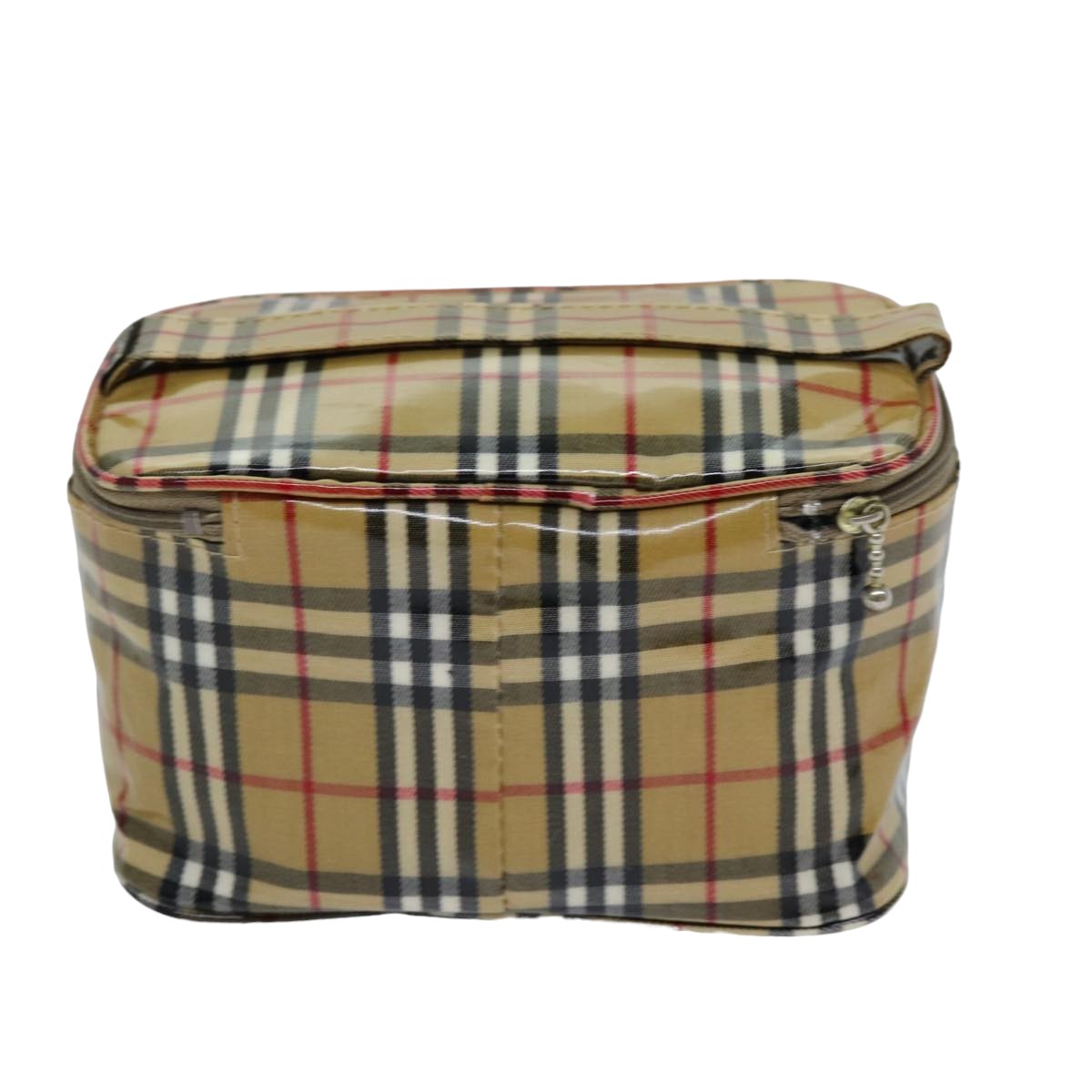 Burberrys Nova Check Vanity Cosmetic Pouch Enamel Beige Auth 76099 - 0