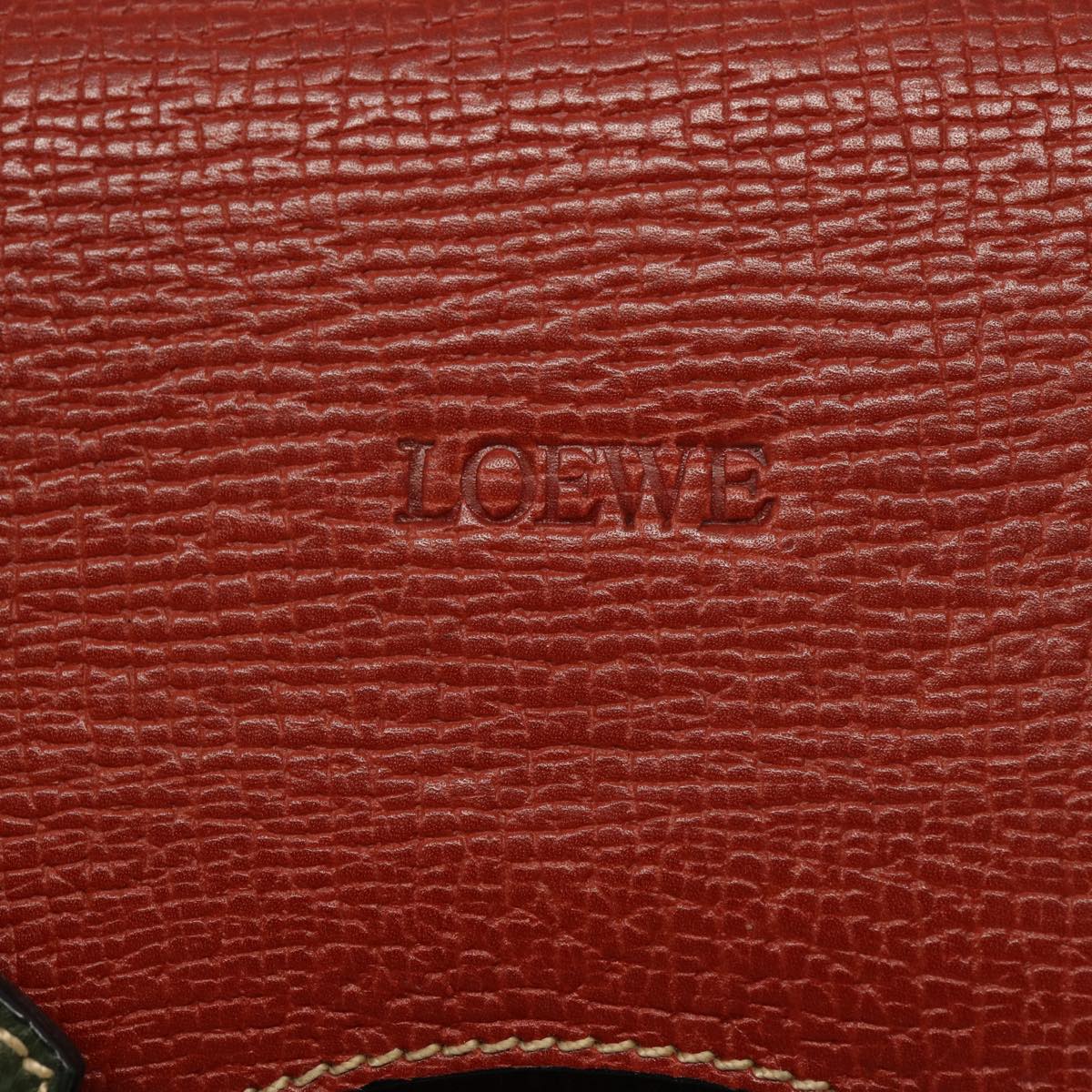 LOEWE Barcelona Hand Bag Leather Red Auth 76105