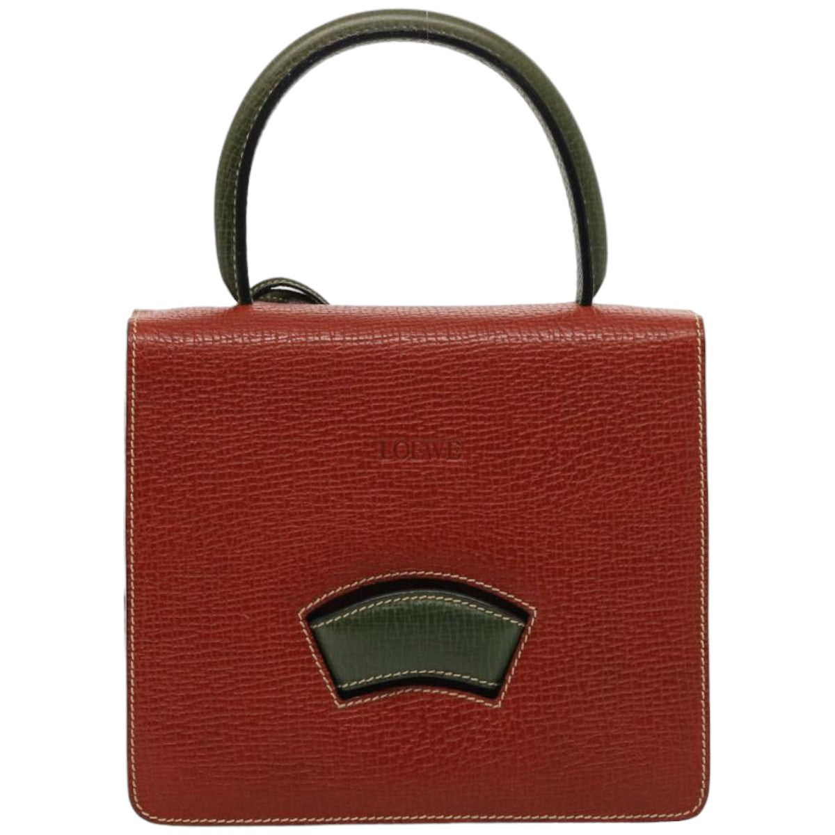 LOEWE Barcelona Hand Bag Leather Red Auth 76105