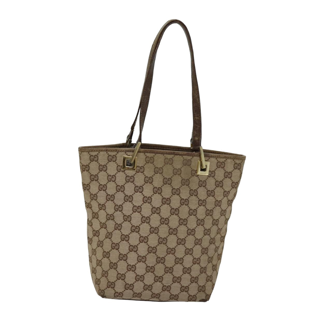 GUCCI GG Canvas Tote Bag Beige 002 1099 Auth 76107