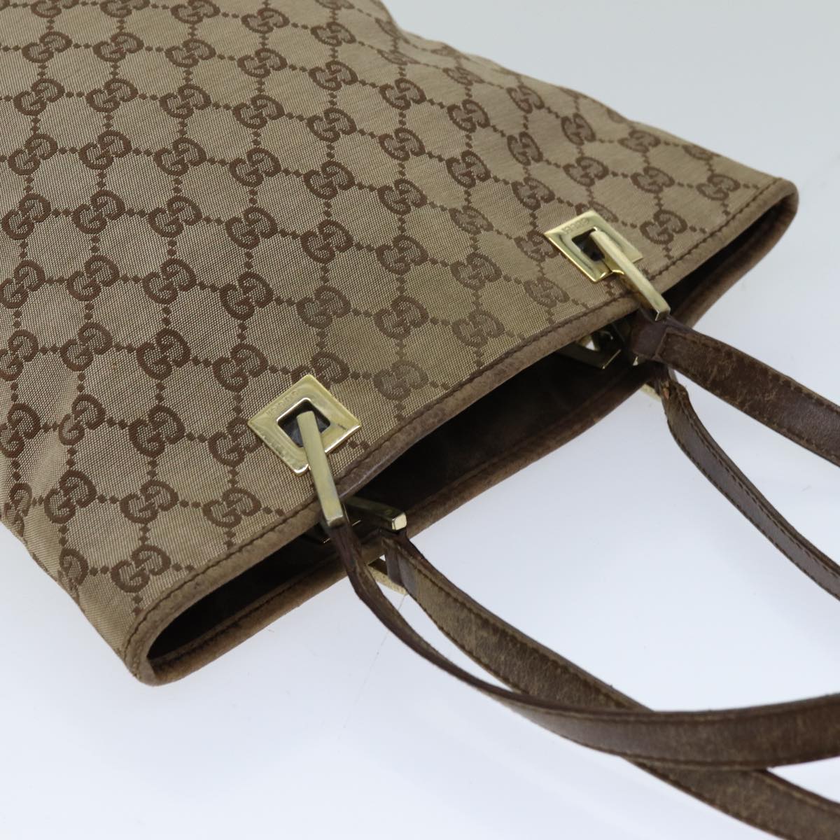 GUCCI GG Canvas Tote Bag Beige 002 1099 Auth 76107