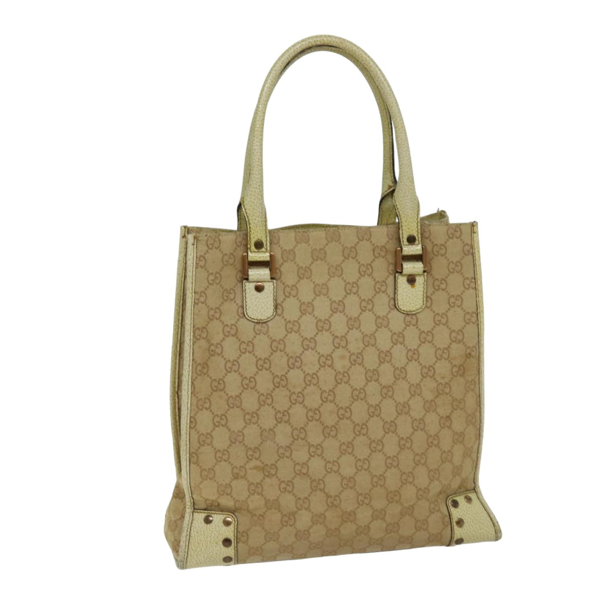 GUCCI GG Canvas Tote Bag Beige 124261 Auth 76108