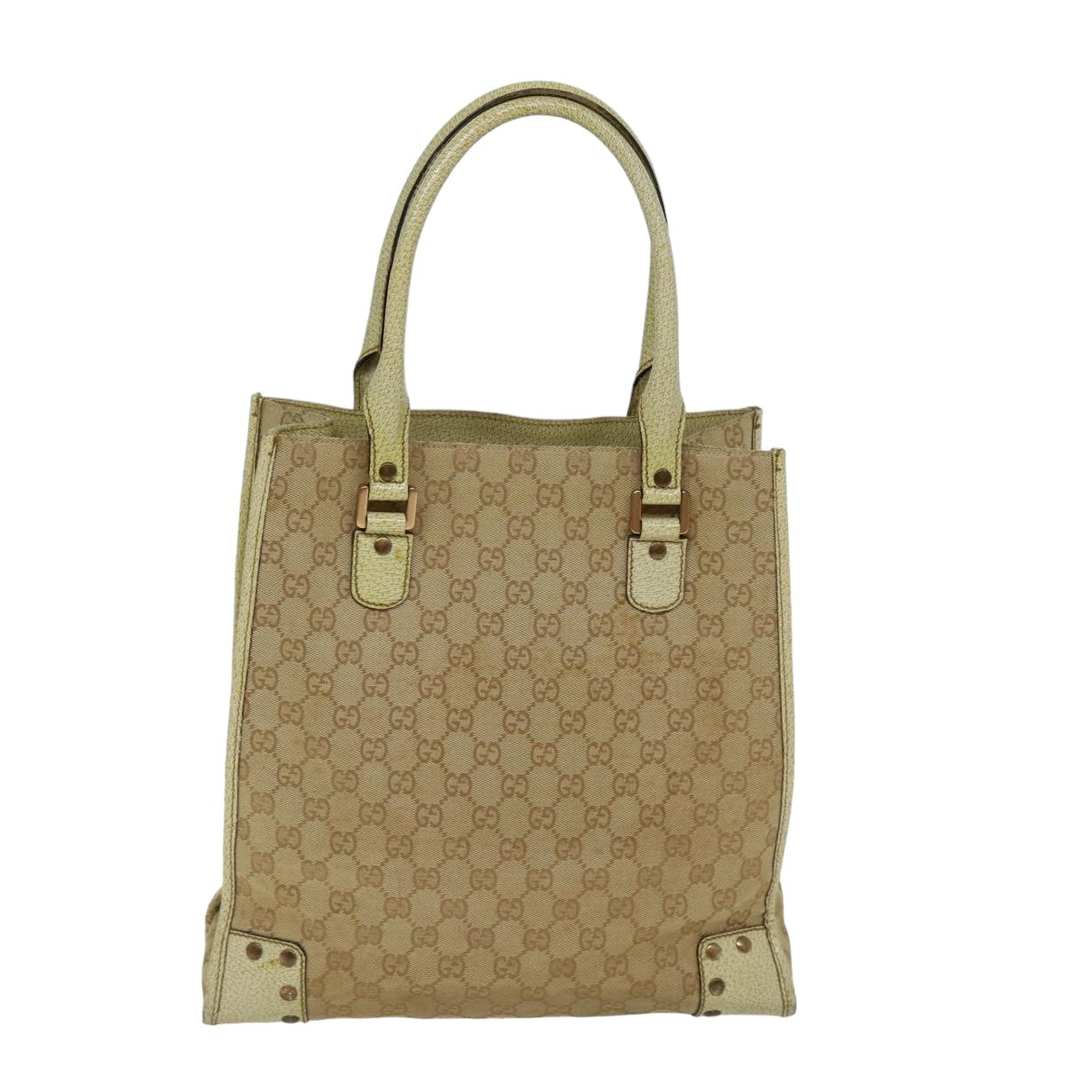 GUCCI GG Canvas Tote Bag Beige 124261 Auth 76108