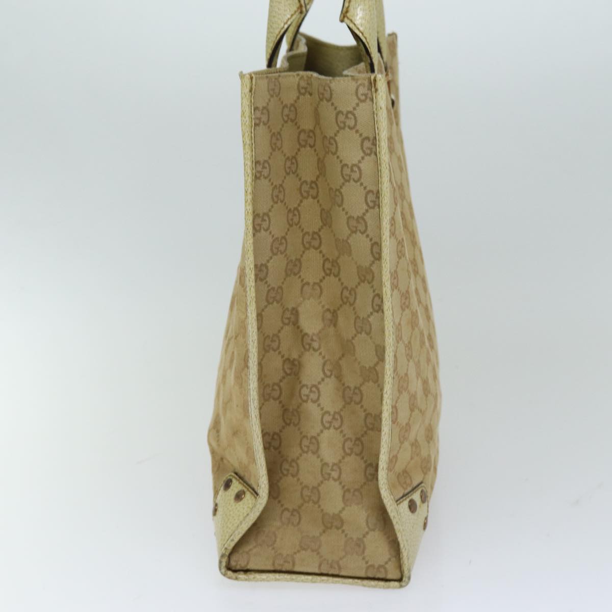 GUCCI GG Canvas Tote Bag Beige 124261 Auth 76108