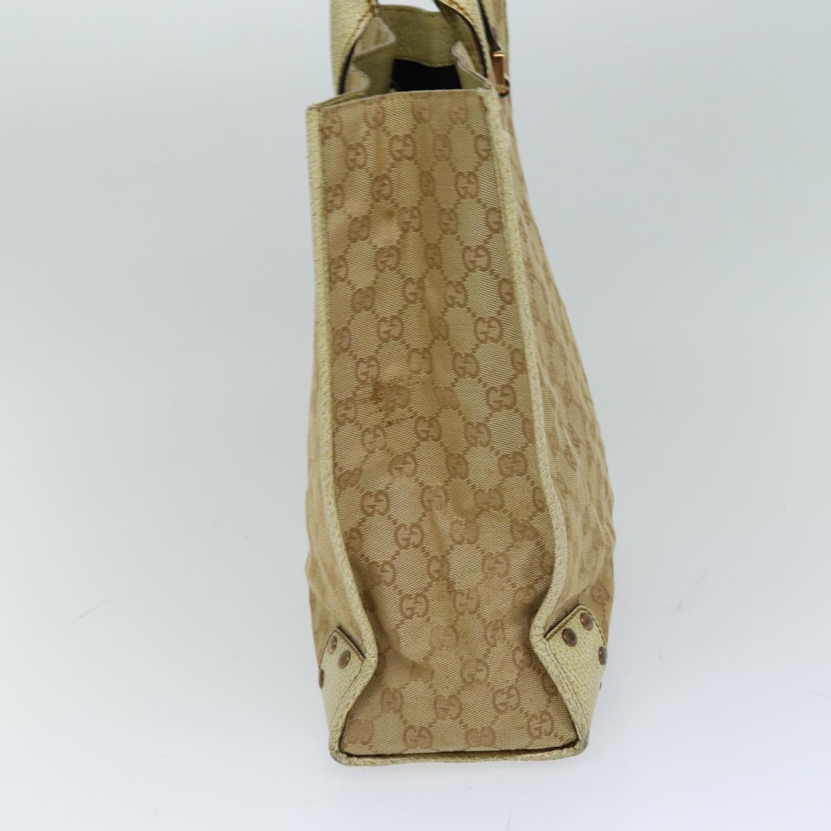 GUCCI GG Canvas Tote Bag Beige 124261 Auth 76108