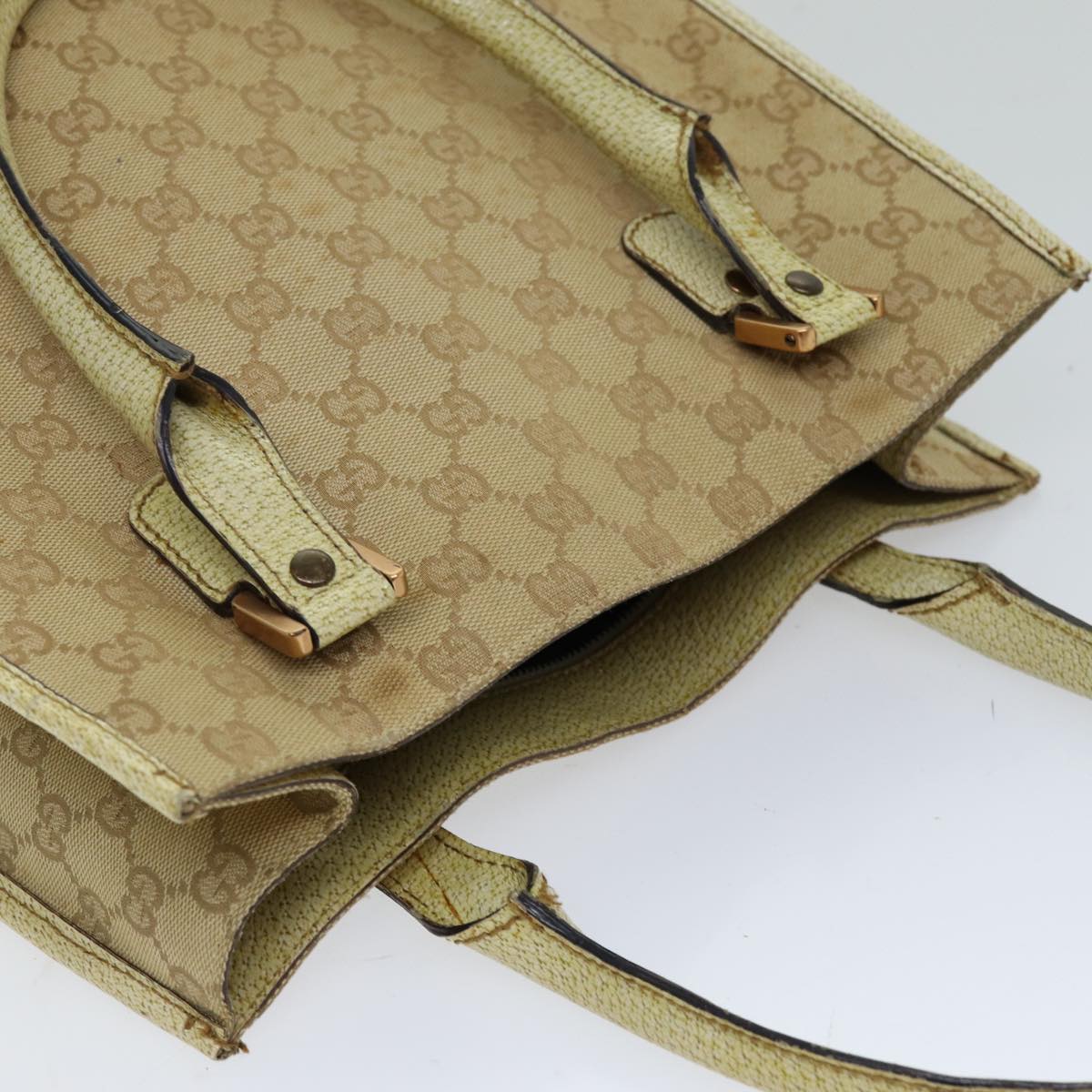 GUCCI GG Canvas Tote Bag Beige 124261 Auth 76108