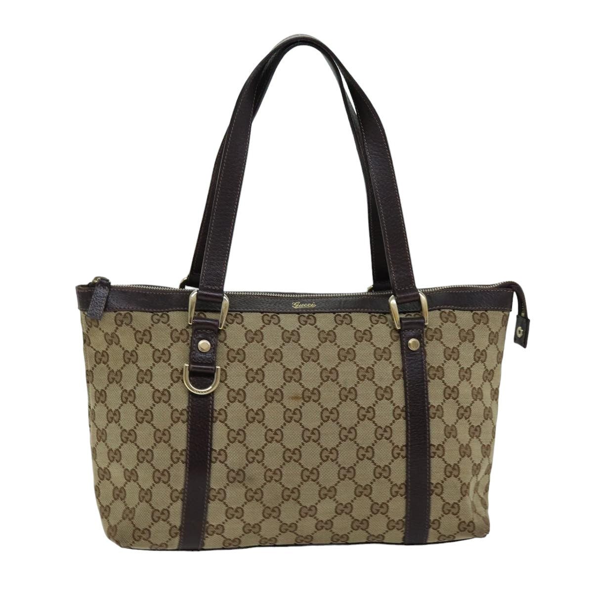 GUCCI GG Canvas Tote Bag Beige 141470 Auth 76109