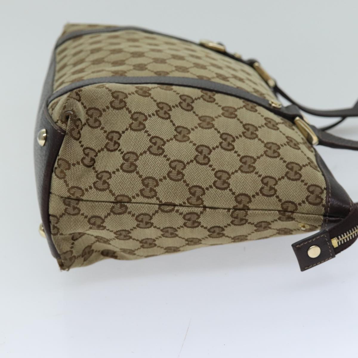 GUCCI GG Canvas Tote Bag Beige 141470 Auth 76109