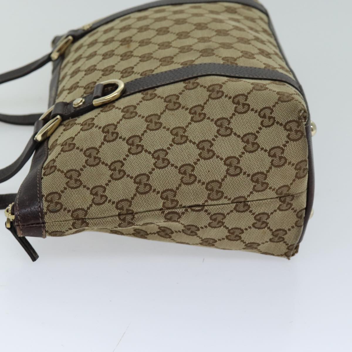 GUCCI GG Canvas Tote Bag Beige 141470 Auth 76109