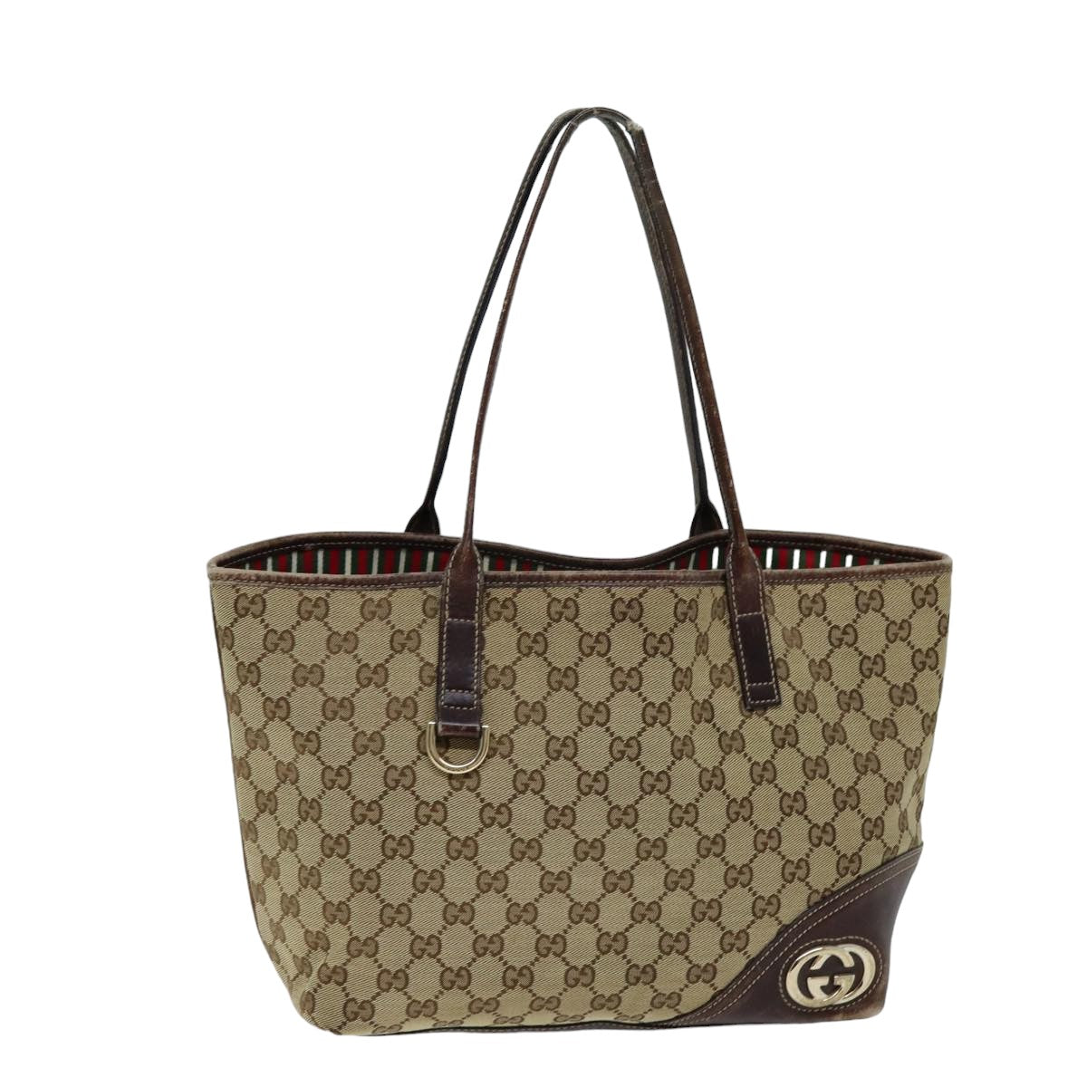 GUCCI GG Canvas Tote Bag Beige 169946 Auth 76110