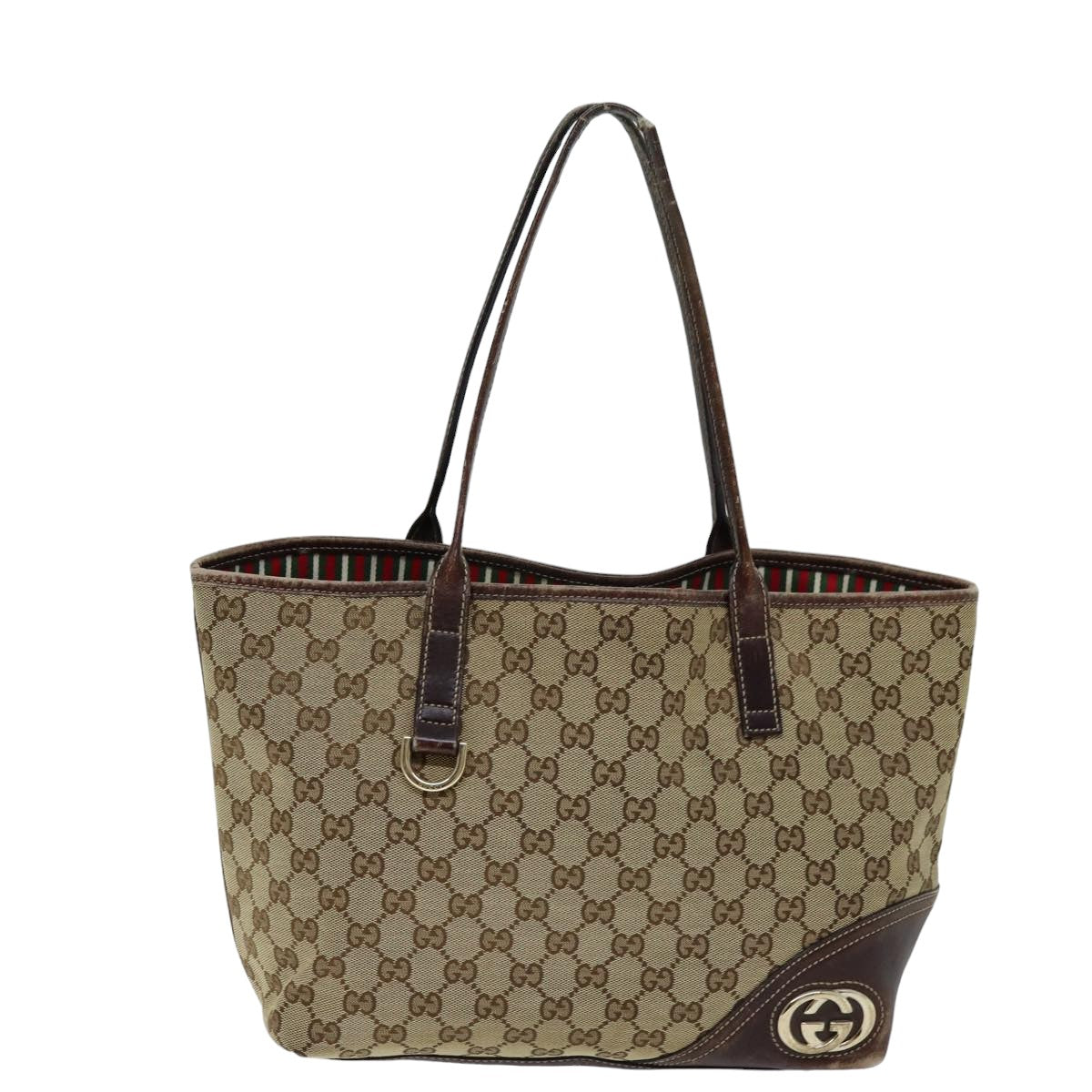 GUCCI GG Canvas Tote Bag Beige 169946 Auth 76110