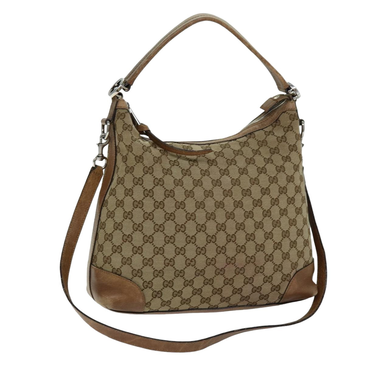 GUCCI GG Canvas Shoulder Bag Beige 326514 Auth 76112