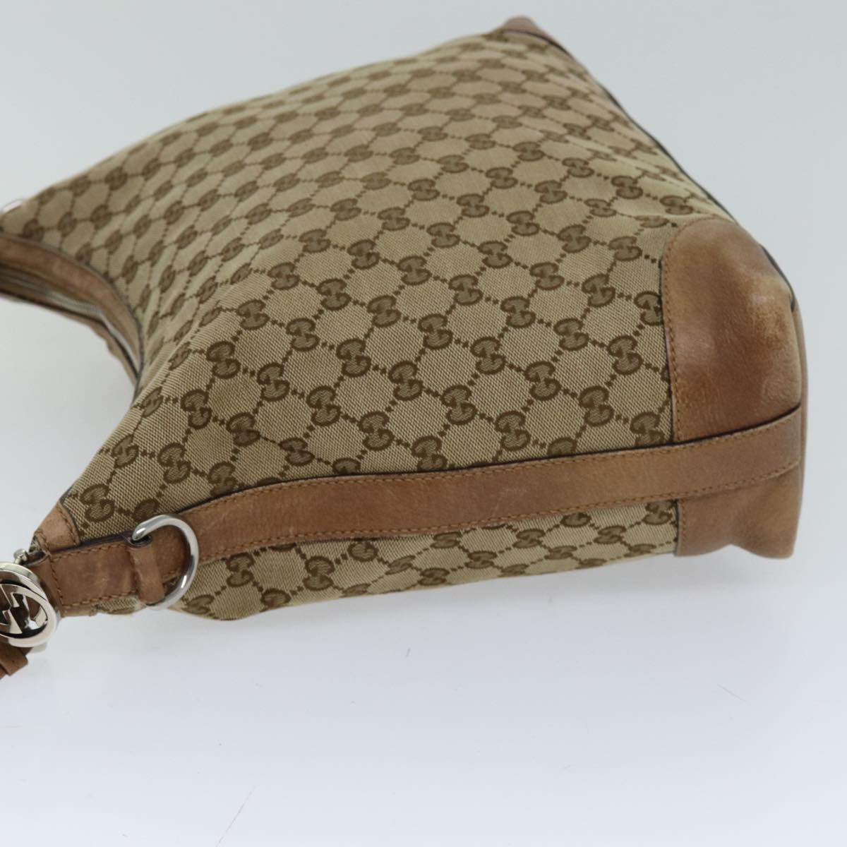 GUCCI GG Canvas Shoulder Bag Beige 326514 Auth 76112